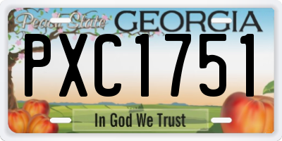 GA license plate PXC1751