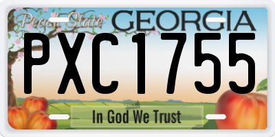 GA license plate PXC1755