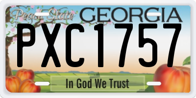 GA license plate PXC1757