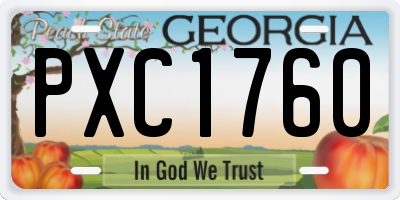 GA license plate PXC1760