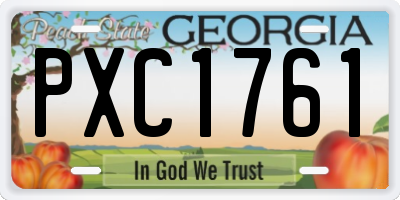 GA license plate PXC1761