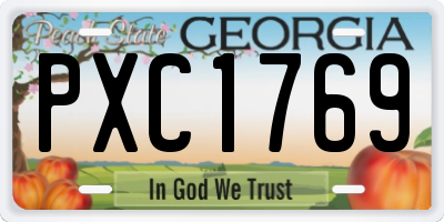 GA license plate PXC1769
