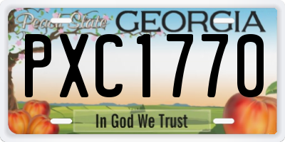 GA license plate PXC1770