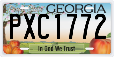 GA license plate PXC1772