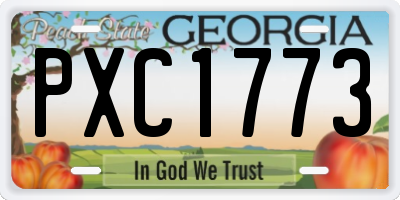 GA license plate PXC1773
