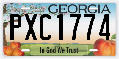 GA license plate PXC1774