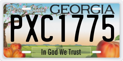 GA license plate PXC1775