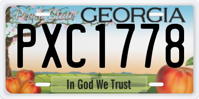 GA license plate PXC1778