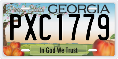 GA license plate PXC1779