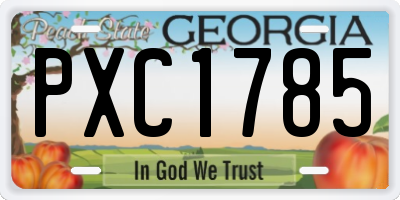 GA license plate PXC1785