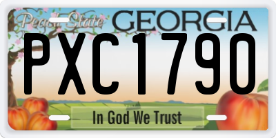 GA license plate PXC1790