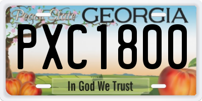 GA license plate PXC1800