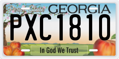 GA license plate PXC1810
