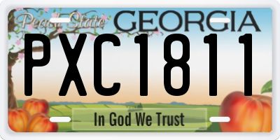 GA license plate PXC1811