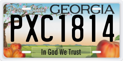 GA license plate PXC1814