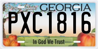 GA license plate PXC1816