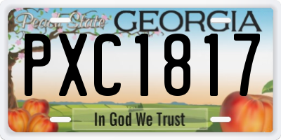GA license plate PXC1817
