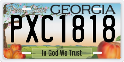 GA license plate PXC1818