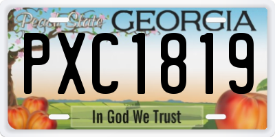 GA license plate PXC1819