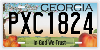 GA license plate PXC1824