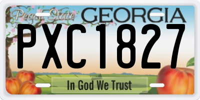 GA license plate PXC1827