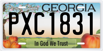 GA license plate PXC1831