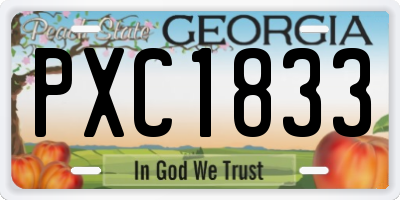 GA license plate PXC1833