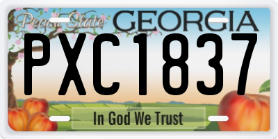 GA license plate PXC1837