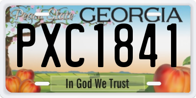 GA license plate PXC1841