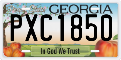 GA license plate PXC1850