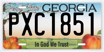 GA license plate PXC1851