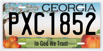 GA license plate PXC1852