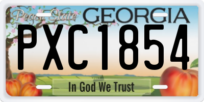 GA license plate PXC1854
