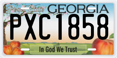 GA license plate PXC1858