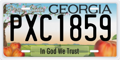 GA license plate PXC1859
