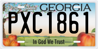 GA license plate PXC1861