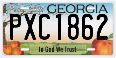 GA license plate PXC1862