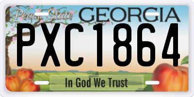 GA license plate PXC1864
