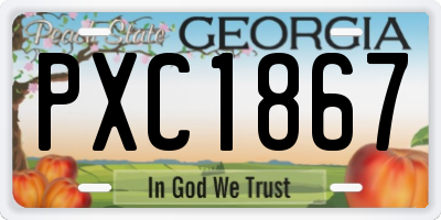 GA license plate PXC1867