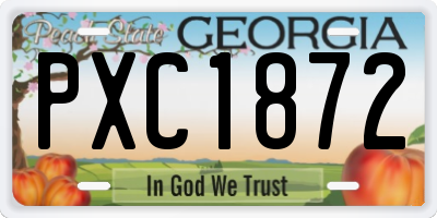 GA license plate PXC1872