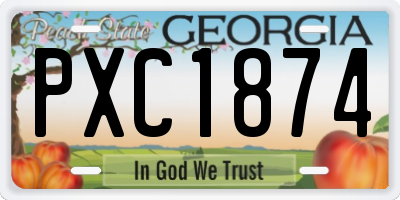 GA license plate PXC1874