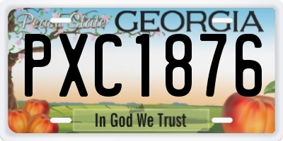 GA license plate PXC1876