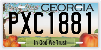 GA license plate PXC1881