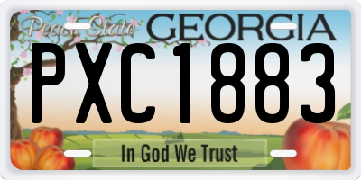 GA license plate PXC1883