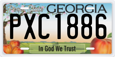 GA license plate PXC1886