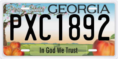 GA license plate PXC1892