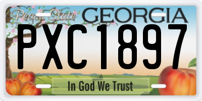 GA license plate PXC1897