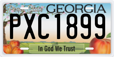 GA license plate PXC1899