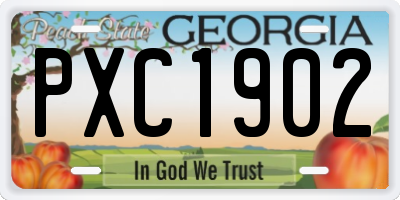 GA license plate PXC1902