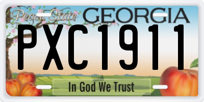 GA license plate PXC1911